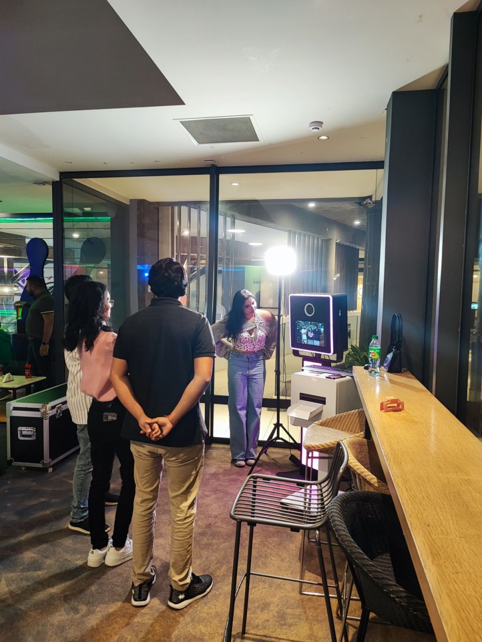 Our team setting up before doors open — Fotobooth.mu, Mauritius
