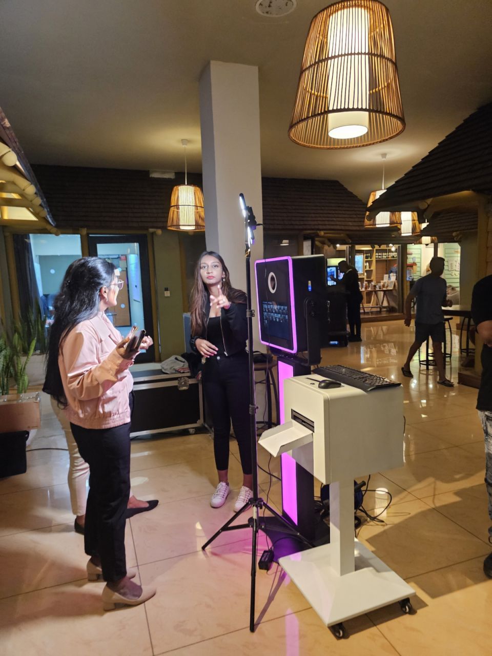 Guests using the 360 spin platform — Fotobooth.mu, Mauritius