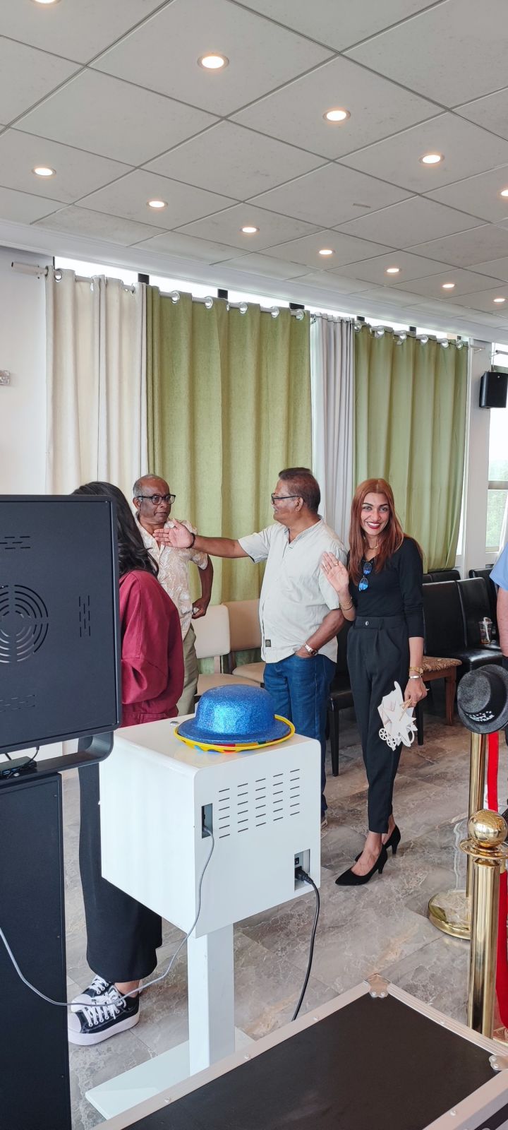 Booth and printer bay set up for a daytime event — Fotobooth.mu, Mauritius