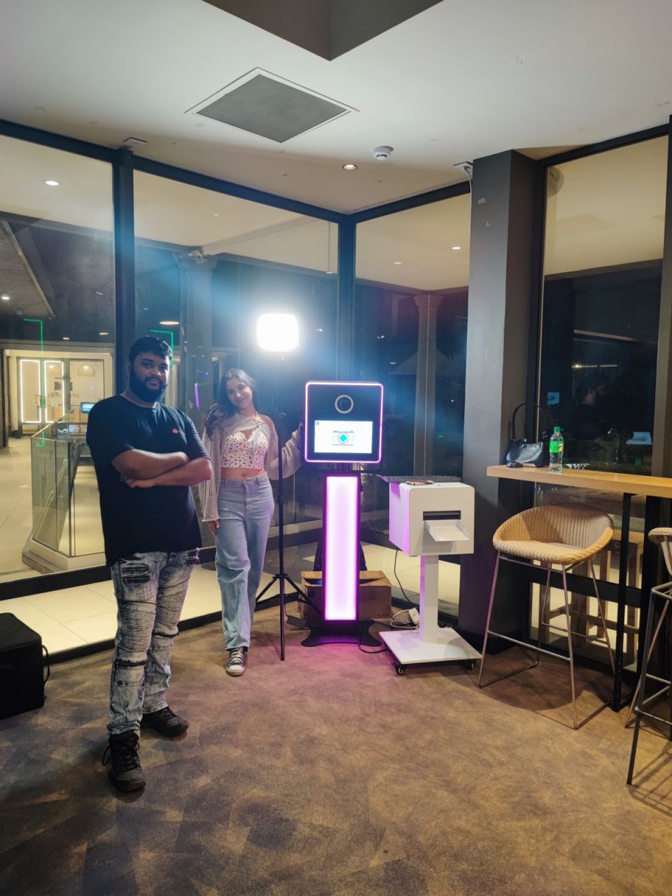The booth positioned out of the flow of the venue — Fotobooth.mu, Mauritius